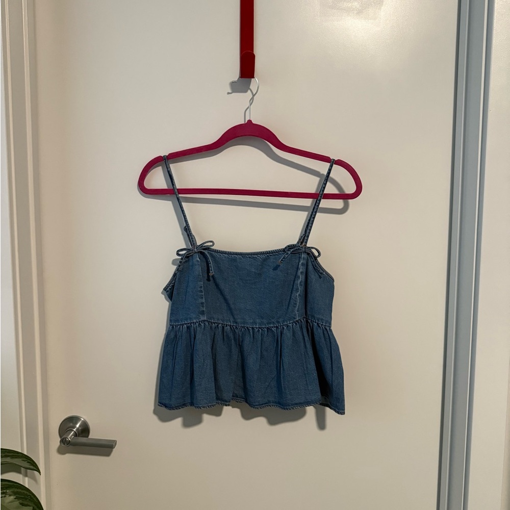 American Eagle Outfitters Blue Denim Top